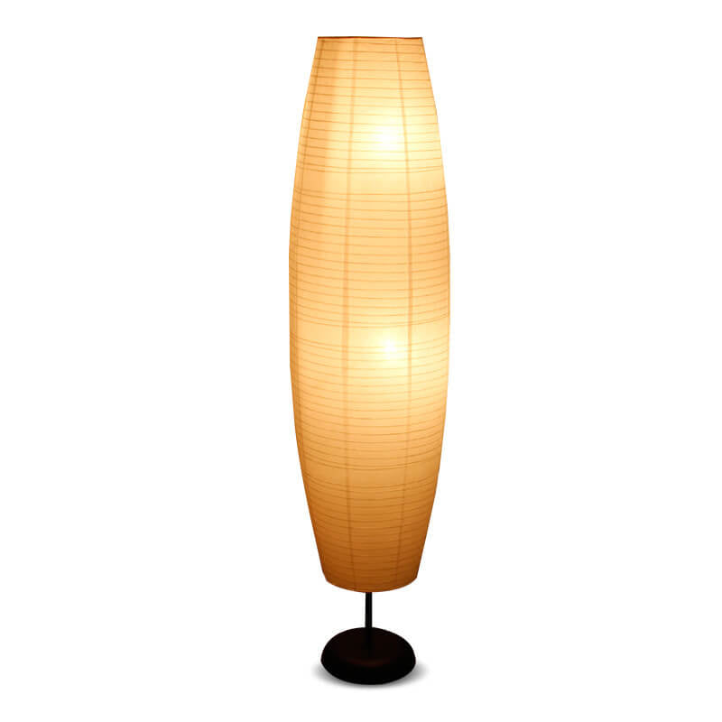 Japandi Floor Lamp with Rice Paper Column Design – Minimalist Style for Warm Ambient Lighting 7