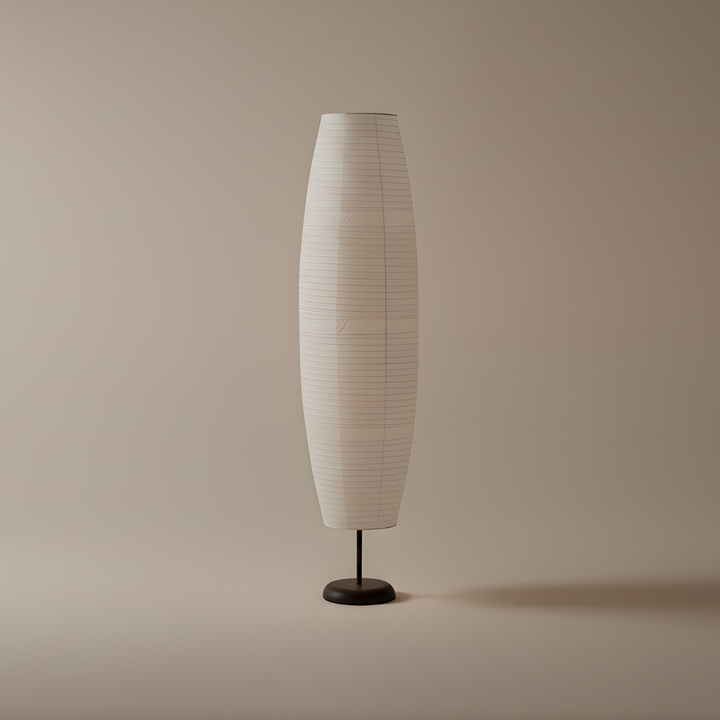 Japandi Floor Lamp with Rice Paper Column Design – Minimalist Style for Warm Ambient Lighting 8