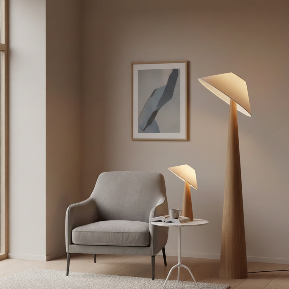 Japandi Floor and Table Lamp – Minimalist Design with Natural Elegance for Relaxing Spaces, Ideal for Living Room and Bedroom 1