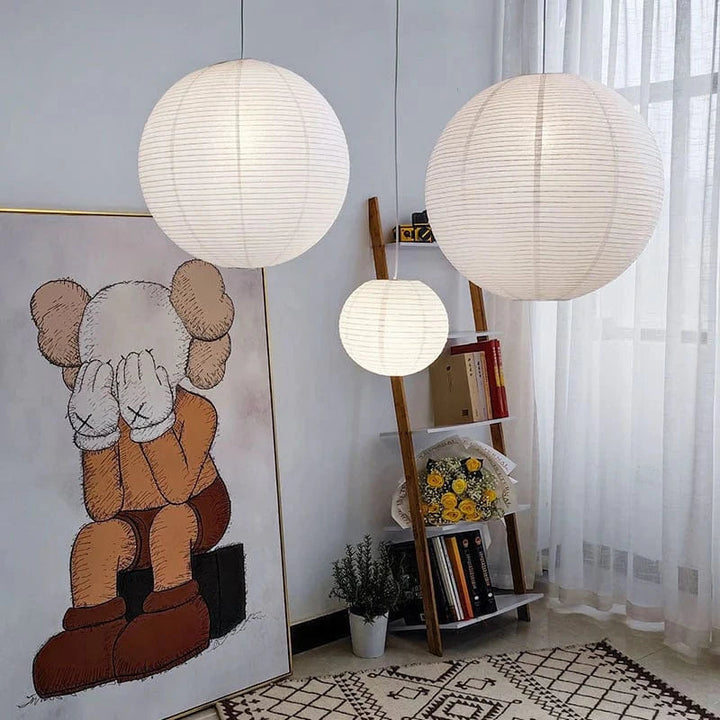 Japandi Pendant Lamp – Elegant Rice Paper Lighting for Cozy Ambiance in Living Room and Bedroom 4