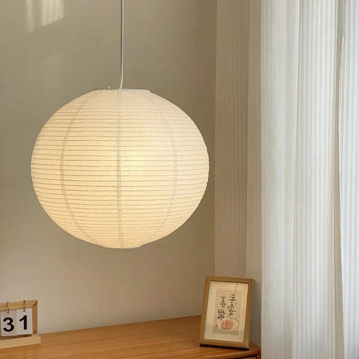Japandi Pendant Lamp – Elegant Rice Paper Lighting for Cozy Ambiance in Living Room and Bedroom 6