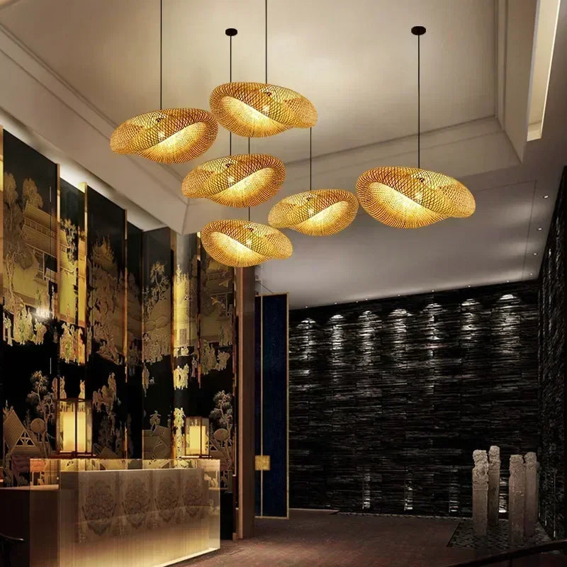 Japandi Rattan Pendant Light – Hand-Woven Bamboo Hanging Lamp for Boho and Skandi Home Decor 2