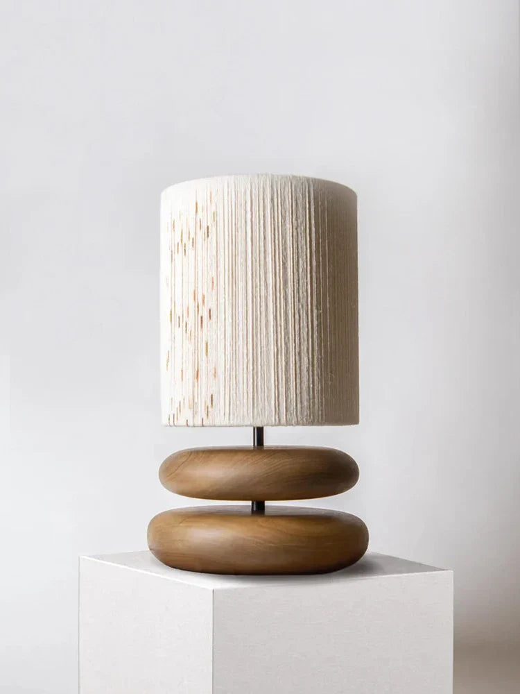 Japandi Table Lamp with Walnut Base and Rope Shade – Handmade Bedside or Desk Lamp for Cozy Living Room Lighting 4
