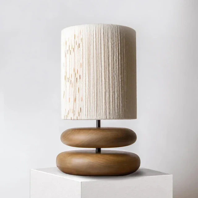 Japandi Table Lamp with Walnut Base and Rope Shade – Handmade Bedside or Desk Lamp for Cozy Living Room Lighting 5