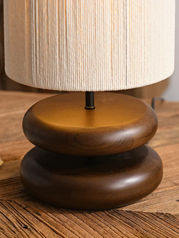 Japandi Table Lamp with Walnut Base and Rope Shade – Handmade Bedside or Desk Lamp for Cozy Living Room Lighting 6