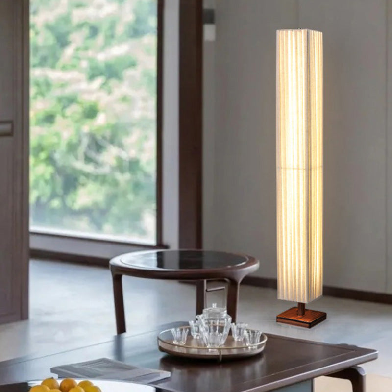 Japandi Walnut Floor Lamp with Warm LED Light – Modern Standing Lamp for Living Room and Elegant Interiors 0