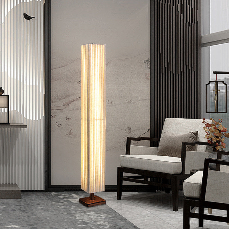 Japandi Walnut Floor Lamp with Warm LED Light – Modern Standing Lamp for Living Room and Elegant Interiors 1