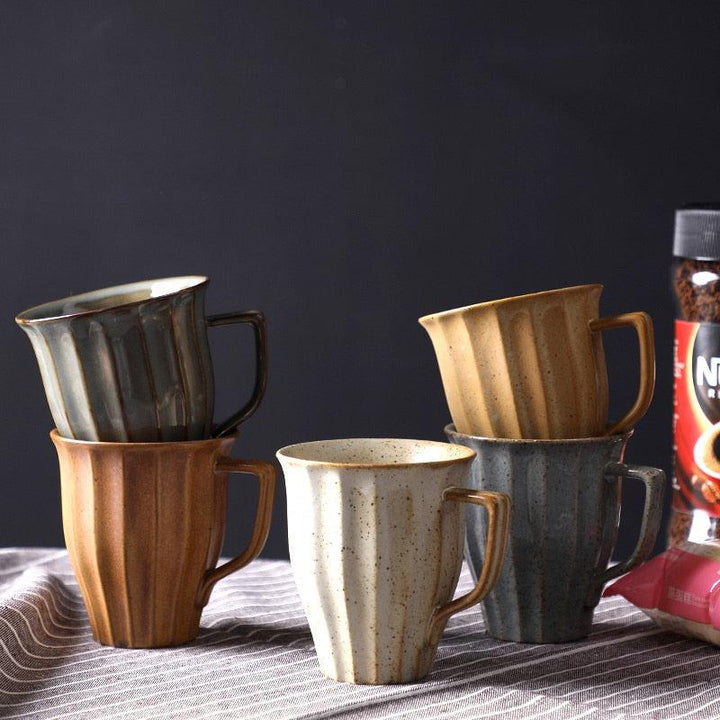 Japanese-Inspired Ceramic Cups and Mugs with Textured Grip – 6 oz Capacity 1