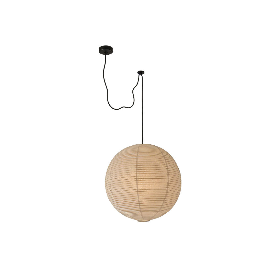 Japanese Minimalist Paper Pendant Light Fixture with Adjustable Height – Warm White Ceiling Light for Kitchen, Dining, and Living Spaces 0