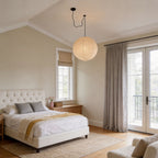 Japanese Minimalist Paper Pendant Light Fixture with Adjustable Height – Warm White Ceiling Light for Kitchen, Dining, and Living Spaces 1