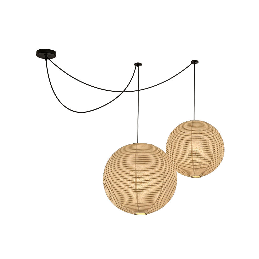 Japanese Minimalist Paper Pendant Light Fixture with Adjustable Height – Warm White Ceiling Light for Kitchen, Dining, and Living Spaces 10