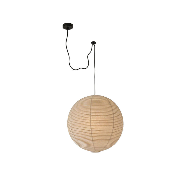 Japanese Minimalist Paper Pendant Light Fixture with Adjustable Height – Warm White Ceiling Light for Kitchen, Dining, and Living Spaces 11
