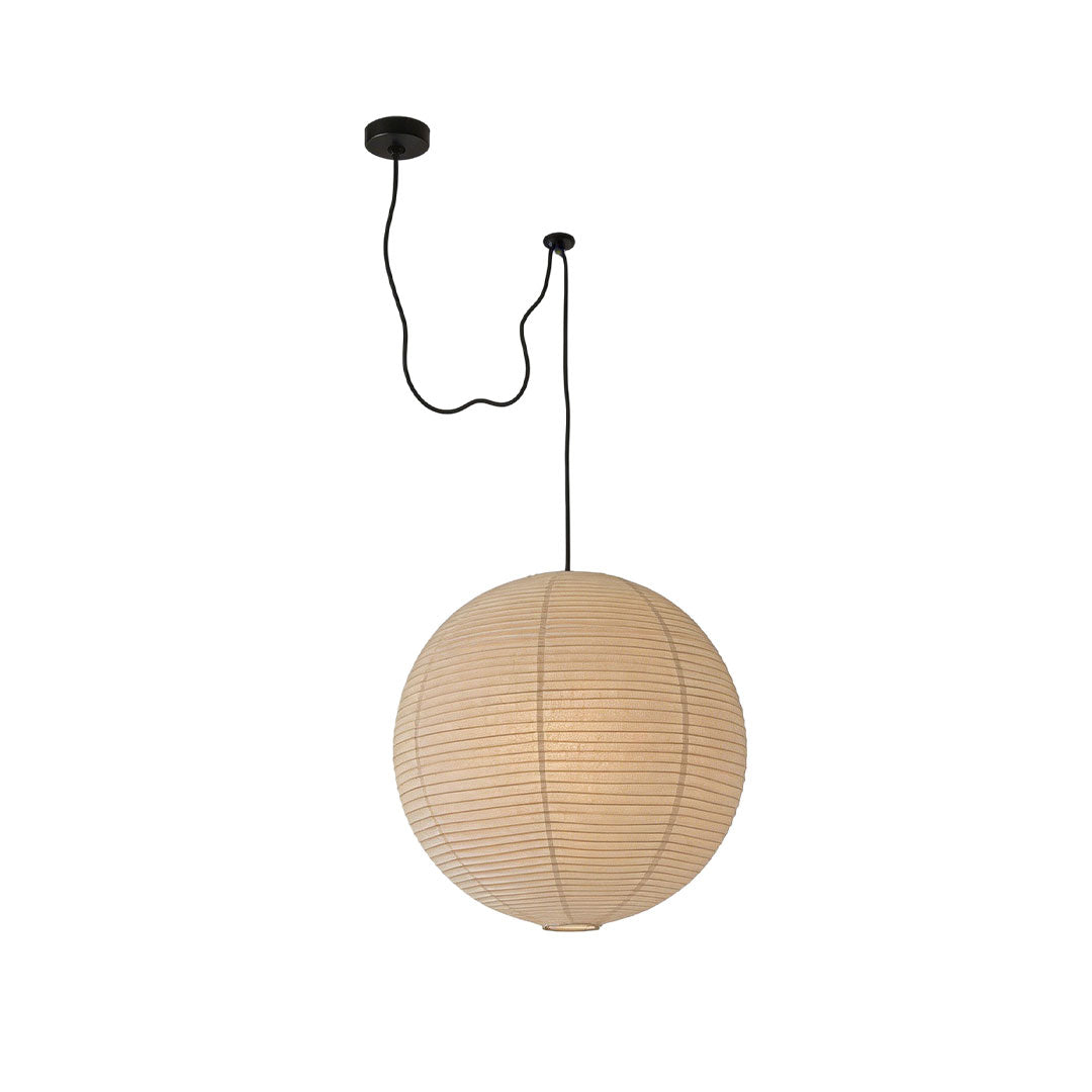 Japanese Minimalist Paper Pendant Light Fixture with Adjustable Height – Warm White Ceiling Light for Kitchen, Dining, and Living Spaces 12