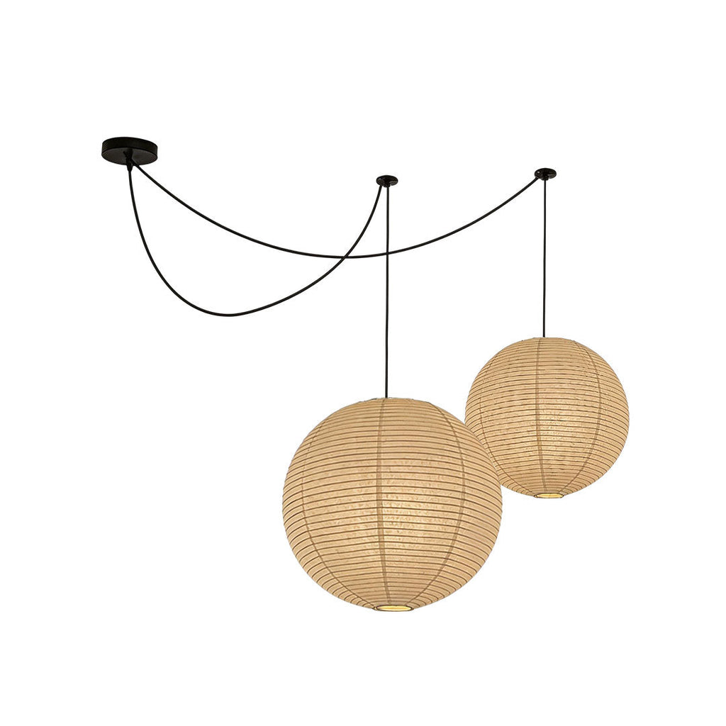 Japanese Minimalist Paper Pendant Light Fixture with Adjustable Height – Warm White Ceiling Light for Kitchen, Dining, and Living Spaces 13