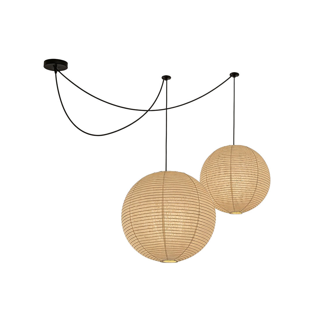 Japanese Minimalist Paper Pendant Light Fixture with Adjustable Height – Warm White Ceiling Light for Kitchen, Dining, and Living Spaces 13