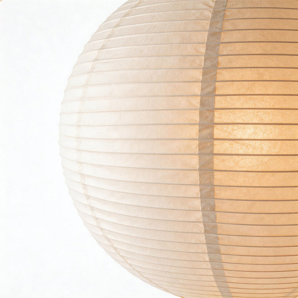 Japanese Minimalist Paper Pendant Light Fixture with Adjustable Height – Warm White Ceiling Light for Kitchen, Dining, and Living Spaces 6