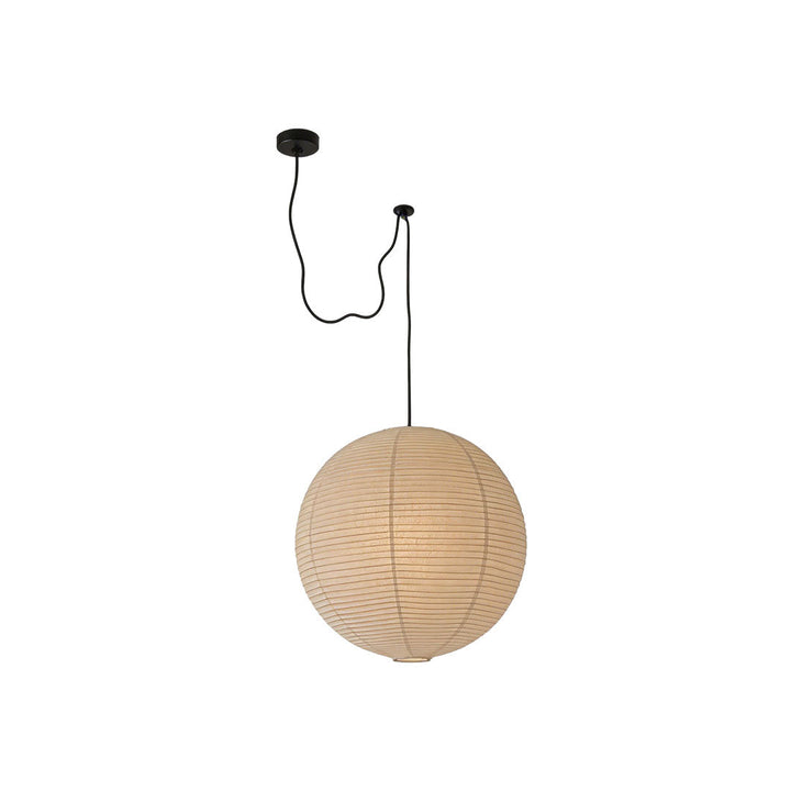Japanese Minimalist Paper Pendant Light Fixture with Adjustable Height – Warm White Ceiling Light for Kitchen, Dining, and Living Spaces 9