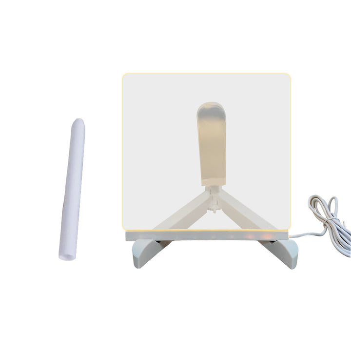 LED Acrylic Message Board Table Lamp with Writable Surface, Colorful USB Rechargeable Lighting and Modern Tripod Base 6