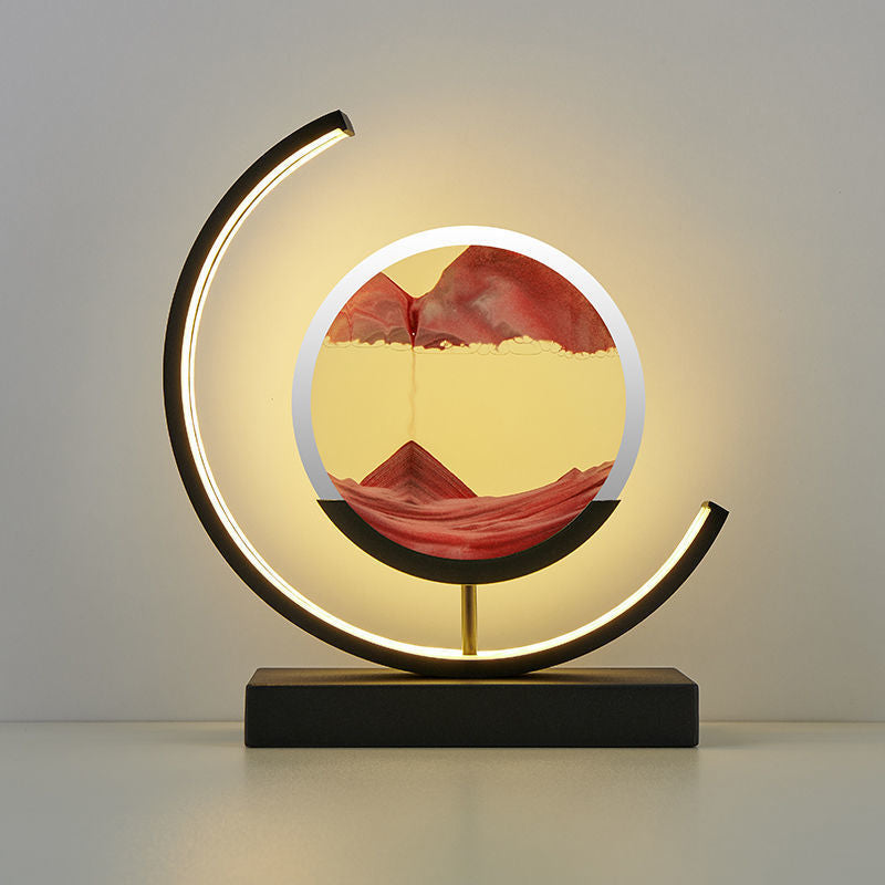 LED Moon Lamp with Moving Sand Art – Unique Desk Accent Light, Remote Control, Multiple Color Options, Elegant Home Decor 0
