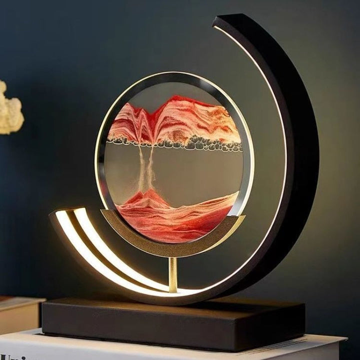 LED Moon Lamp with Moving Sand Art – Unique Desk Accent Light, Remote Control, Multiple Color Options, Elegant Home Decor 1