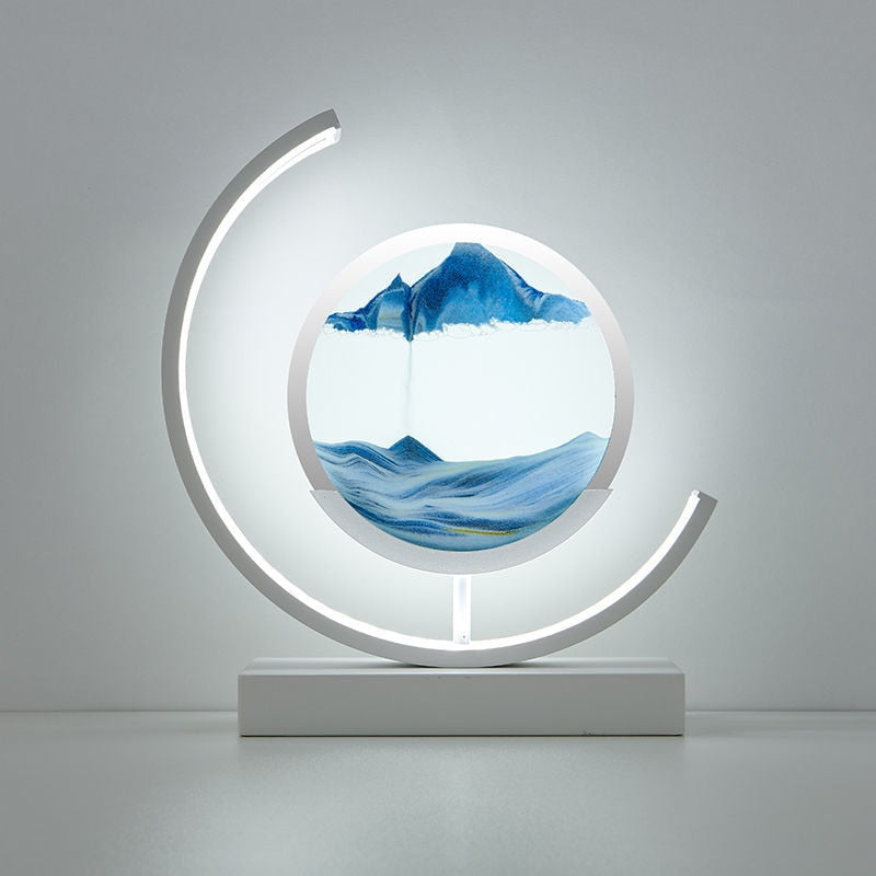 LED Moon Lamp with Moving Sand Art – Unique Desk Accent Light, Remote Control, Multiple Color Options, Elegant Home Decor 2