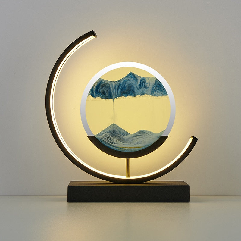 LED Moon Lamp with Moving Sand Art – Unique Desk Accent Light, Remote Control, Multiple Color Options, Elegant Home Decor 3