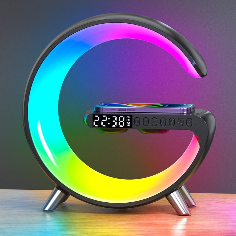 LED Smart Lamp with Wireless Charging, Bluetooth Speaker, and RGB Light Effects – 15W Fast Charge, 256 Modes, 16 Million Colors 0