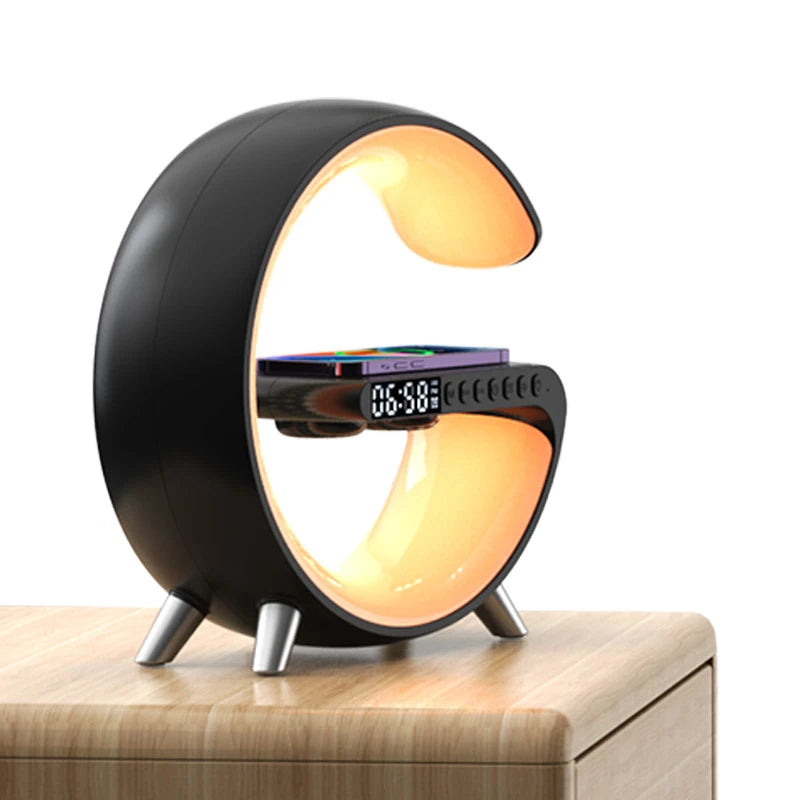 LED Smart Lamp with Wireless Charging, Bluetooth Speaker, and RGB Light Effects – 15W Fast Charge, 256 Modes, 16 Million Colors 1
