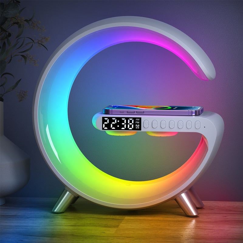 LED Smart Lamp with Wireless Charging, Bluetooth Speaker, and RGB Light Effects – 15W Fast Charge, 256 Modes, 16 Million Colors 2
