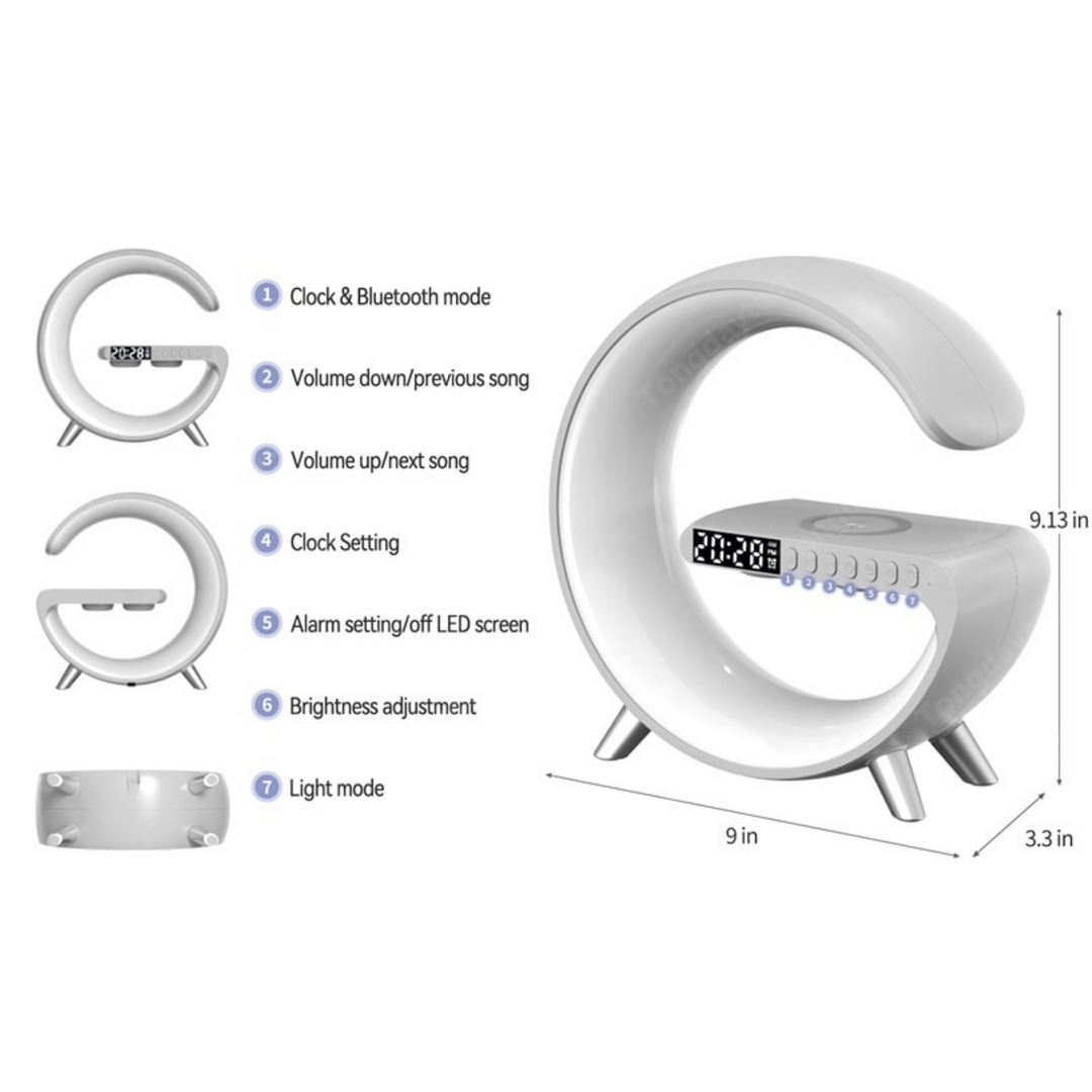 LED Smart Lamp with Wireless Charging, Bluetooth Speaker, and RGB Light Effects – 15W Fast Charge, 256 Modes, 16 Million Colors 7