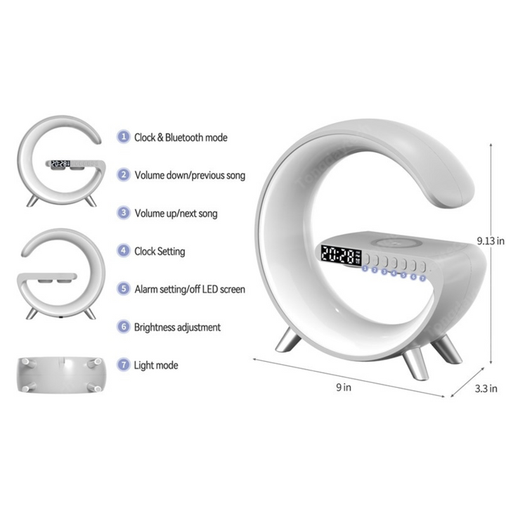 LED Smart Lamp with Wireless Charging, Bluetooth Speaker, and RGB Light Effects – 15W Fast Charge, 256 Modes, 16 Million Colors 7