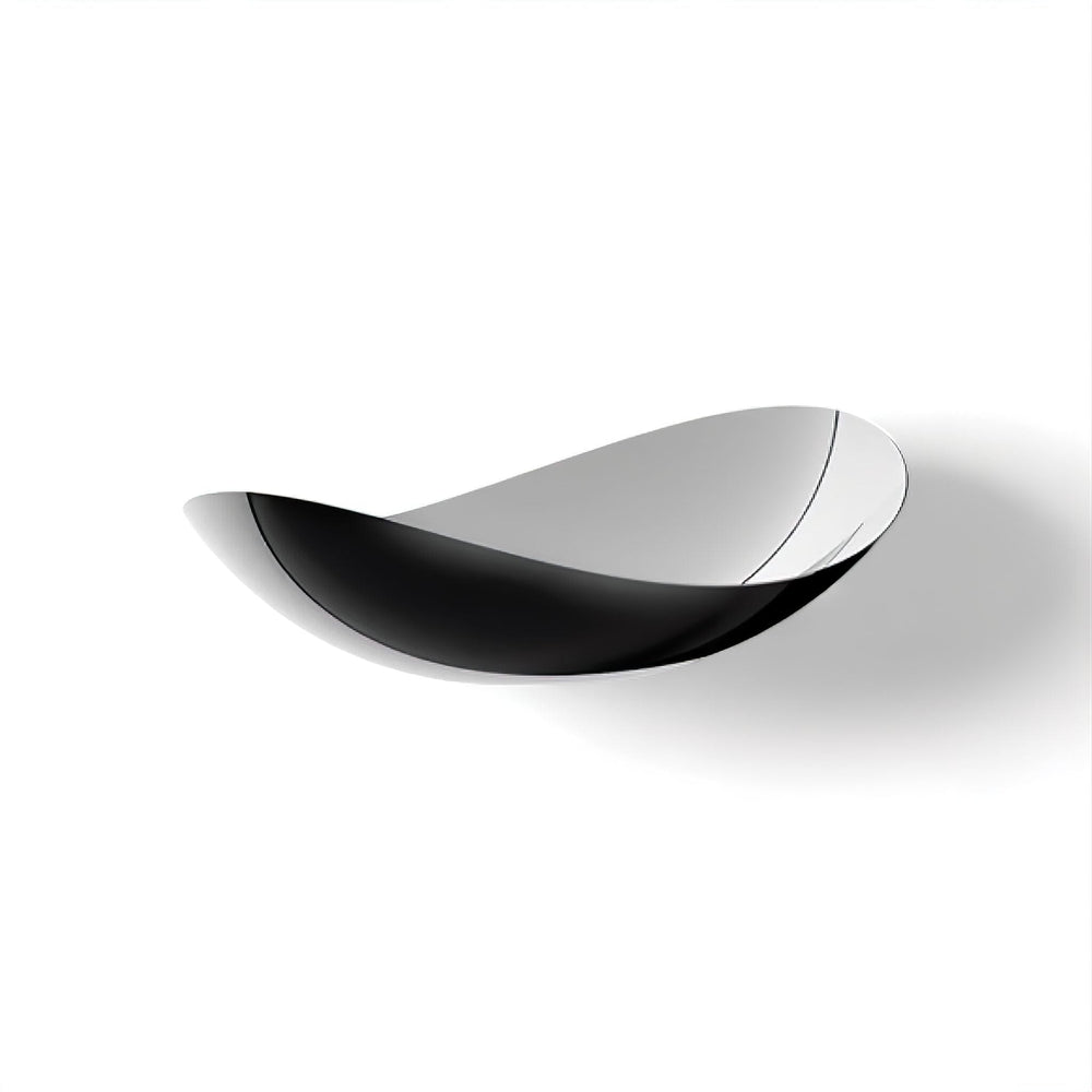 Large Decorative Bowl with Organic Asymmetrical Edge – Polished Metal Centerpiece for Fruit and Home Accent 0