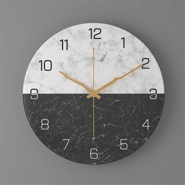 Large Modern Wall Clock with Marble Look and Silent Quartz Movement – 30cm Diameter Wall Clock Decor 3