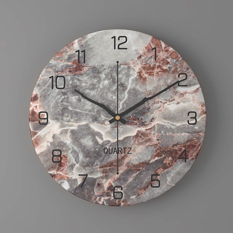 Large Modern Wall Clock with Marble Look and Silent Quartz Movement – 30cm Diameter Wall Clock Decor 7