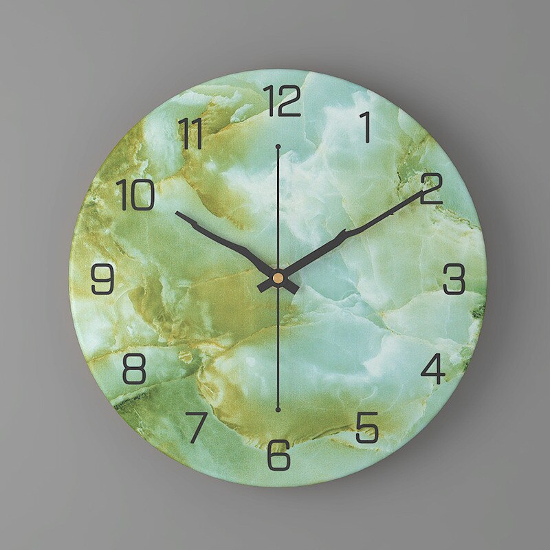 Large Modern Wall Clock with Marble Look and Silent Quartz Movement – 30cm Diameter Wall Clock Decor 8