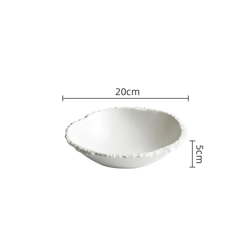 Large Rustic Ceramic Serving Bowl – Handcrafted Porcelain Large Salad Bowl for Hearty Meals, Dishwasher Safe 5