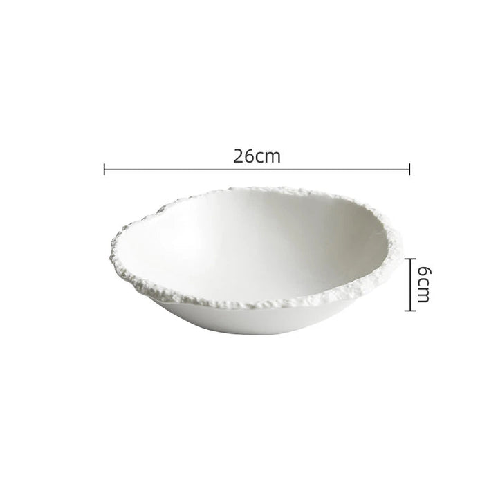 Large Rustic Ceramic Serving Bowl – Handcrafted Porcelain Large Salad Bowl for Hearty Meals, Dishwasher Safe 6