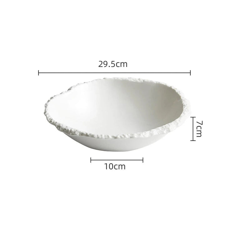 Large Rustic Ceramic Serving Bowl – Handcrafted Porcelain Large Salad Bowl for Hearty Meals, Dishwasher Safe 7