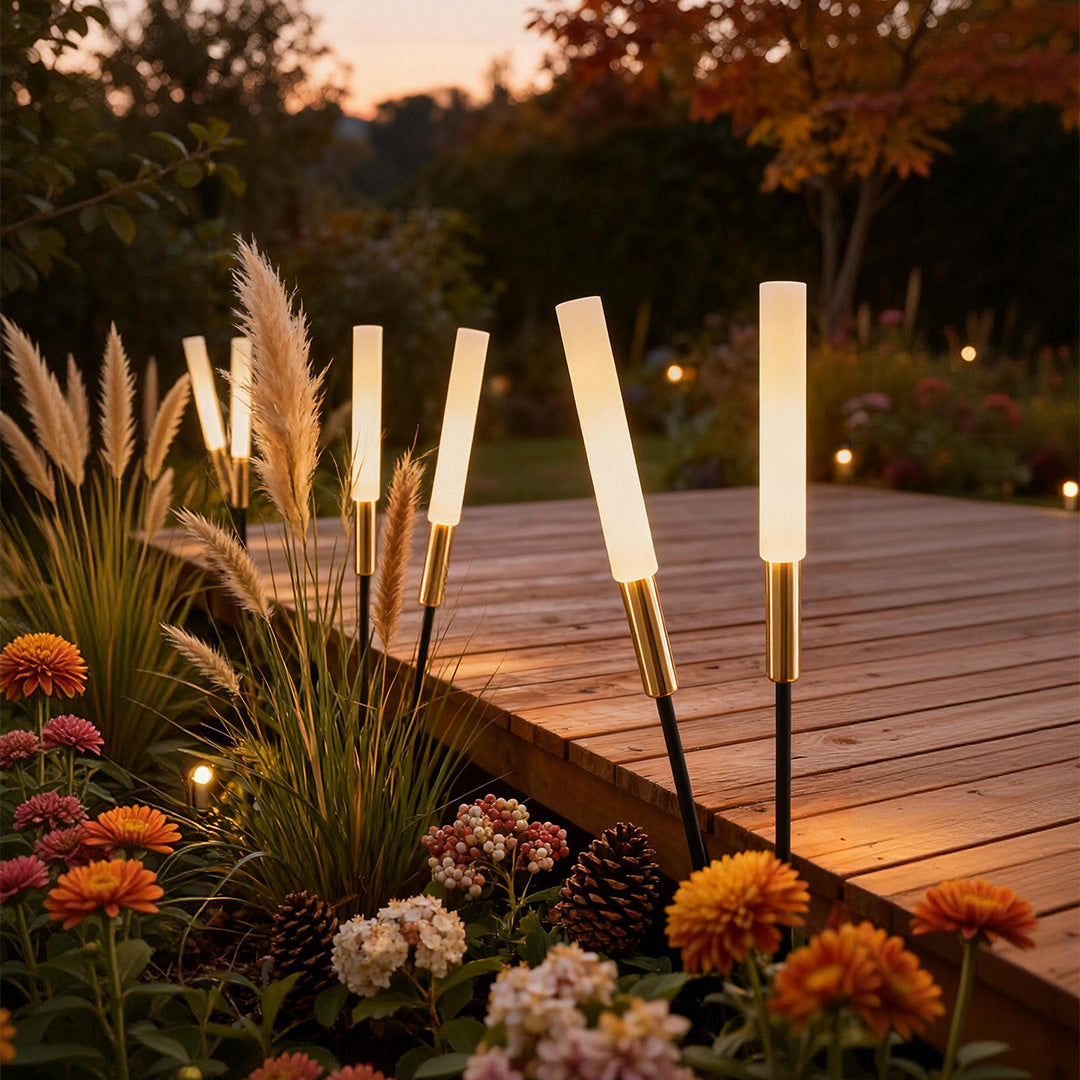Low Voltage Landscape Lighting - Solar Outdoor Lights with Stainless Steel Frame, Warm White 3000K, 7 Height Options, Waterproof 1