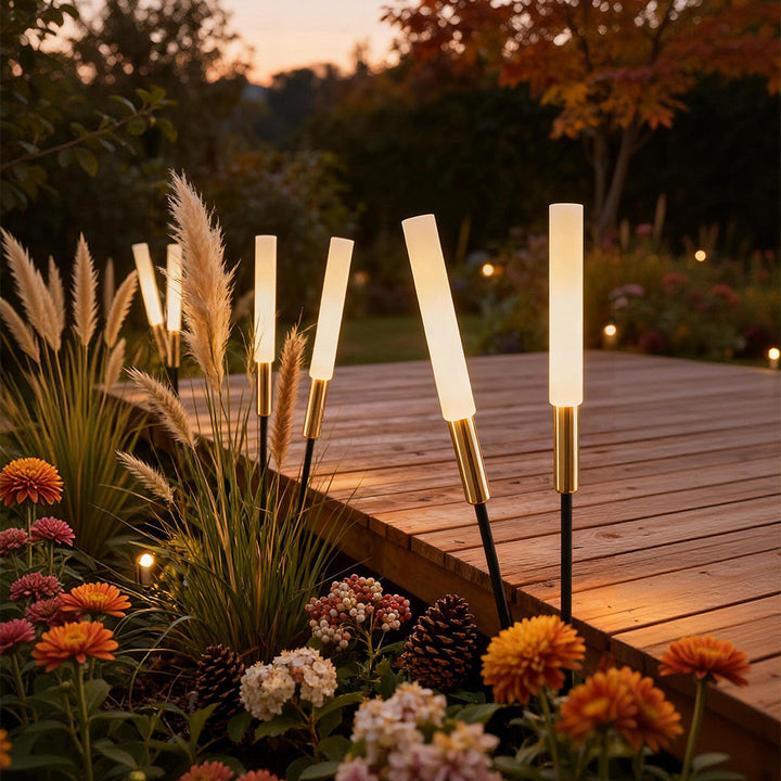 Low Voltage Landscape Lighting - Solar Outdoor Lights with Stainless Steel Frame, Warm White 3000K, 7 Height Options, Waterproof 1