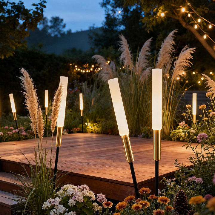 Low Voltage Landscape Lighting - Solar Outdoor Lights with Stainless Steel Frame, Warm White 3000K, 7 Height Options, Waterproof 2
