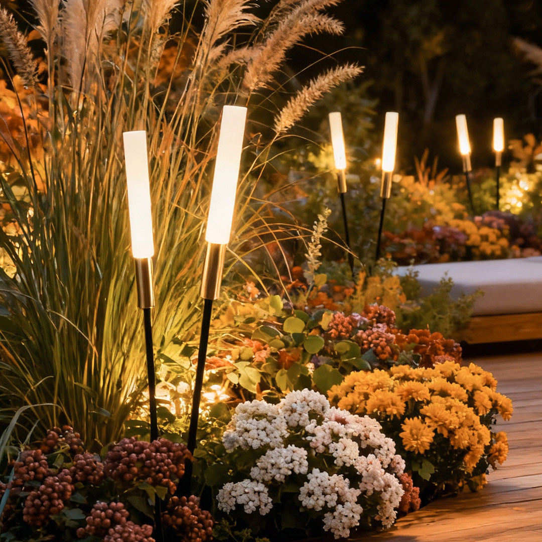 Low Voltage Landscape Lighting - Solar Outdoor Lights with Stainless Steel Frame, Warm White 3000K, 7 Height Options, Waterproof 4