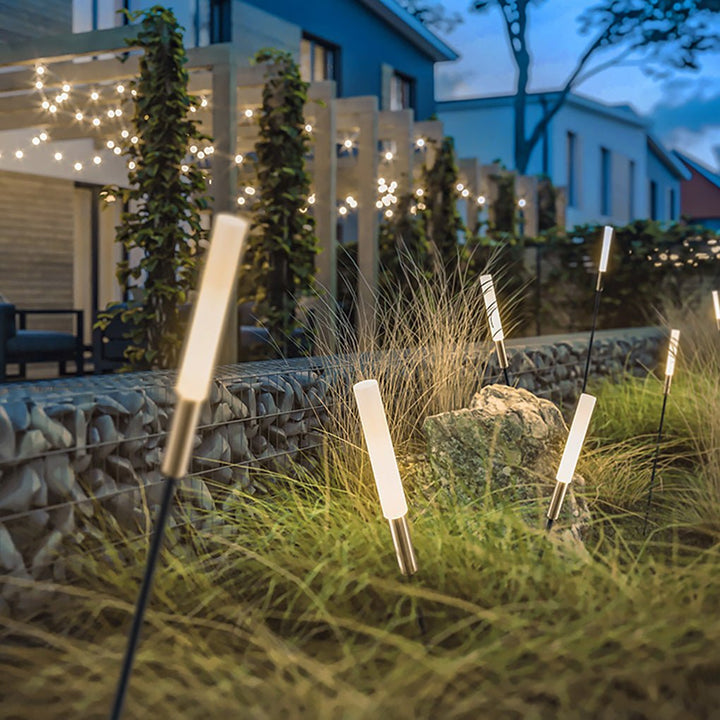 Low Voltage Landscape Lighting - Solar Outdoor Lights with Stainless Steel Frame, Warm White 3000K, 7 Height Options, Waterproof 5