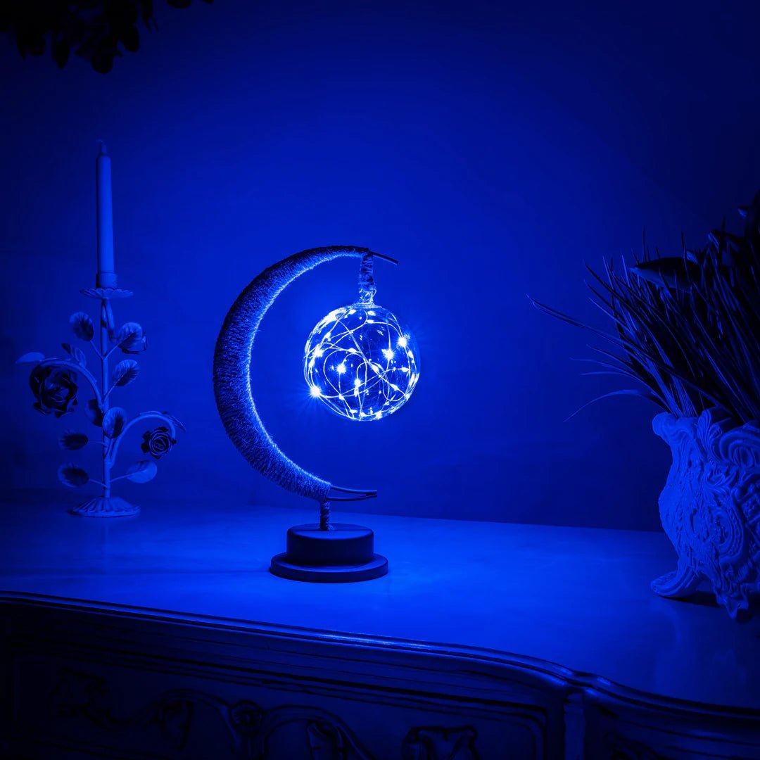 Lunar Moon Lamp – 3D Printed Night Light, Battery-Operated Celestial Home Decor, 11 Inch Height, Soft Glow for Serene Ambiance 4