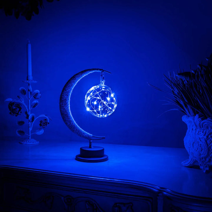 Lunar Moon Lamp – 3D Printed Night Light, Battery-Operated Celestial Home Decor, 11 Inch Height, Soft Glow for Serene Ambiance 4