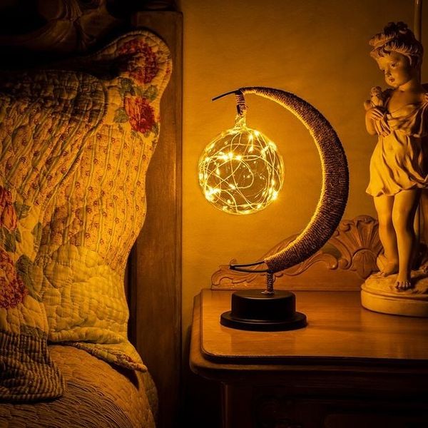 Lunar Moon Lamp – 3D Printed Night Light, Battery-Operated Celestial Home Decor, 11 Inch Height, Soft Glow for Serene Ambiance 5