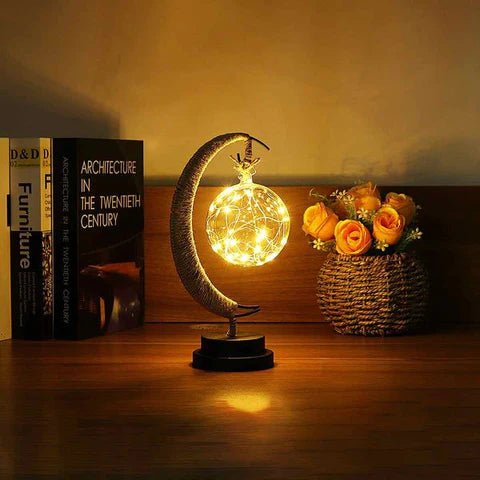 Lunar Moon Lamp – 3D Printed Night Light, Battery-Operated Celestial Home Decor, 11 Inch Height, Soft Glow for Serene Ambiance 6