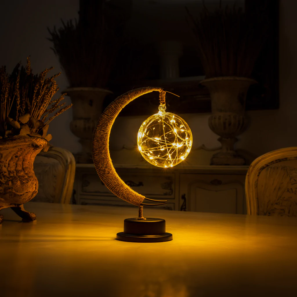 Lunar Moon Lamp – 3D Printed Night Light, Battery-Operated Celestial Home Decor, 11 Inch Height, Soft Glow for Serene Ambiance 8