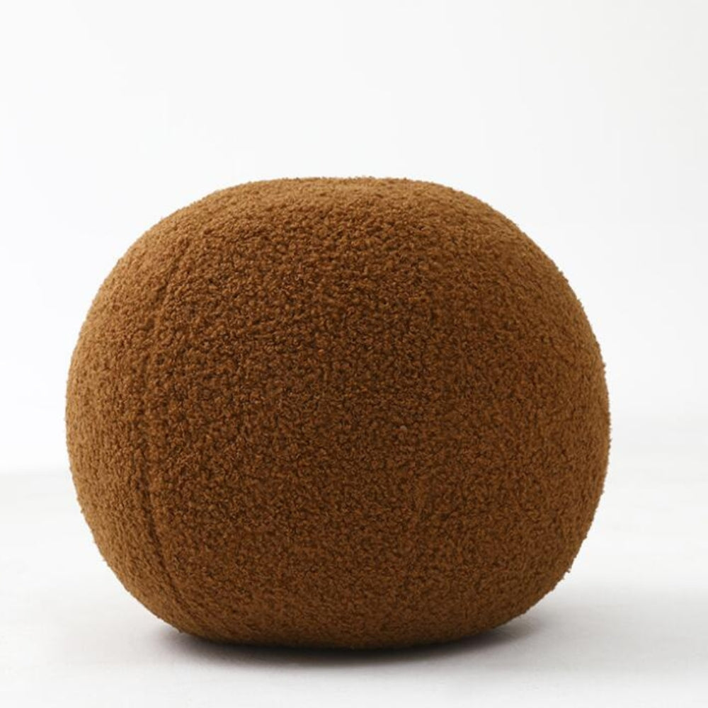 Luxury Bouclé Cushion – Soft Teddy Fleece Ball-Shaped Pillow for Modern Decor 0