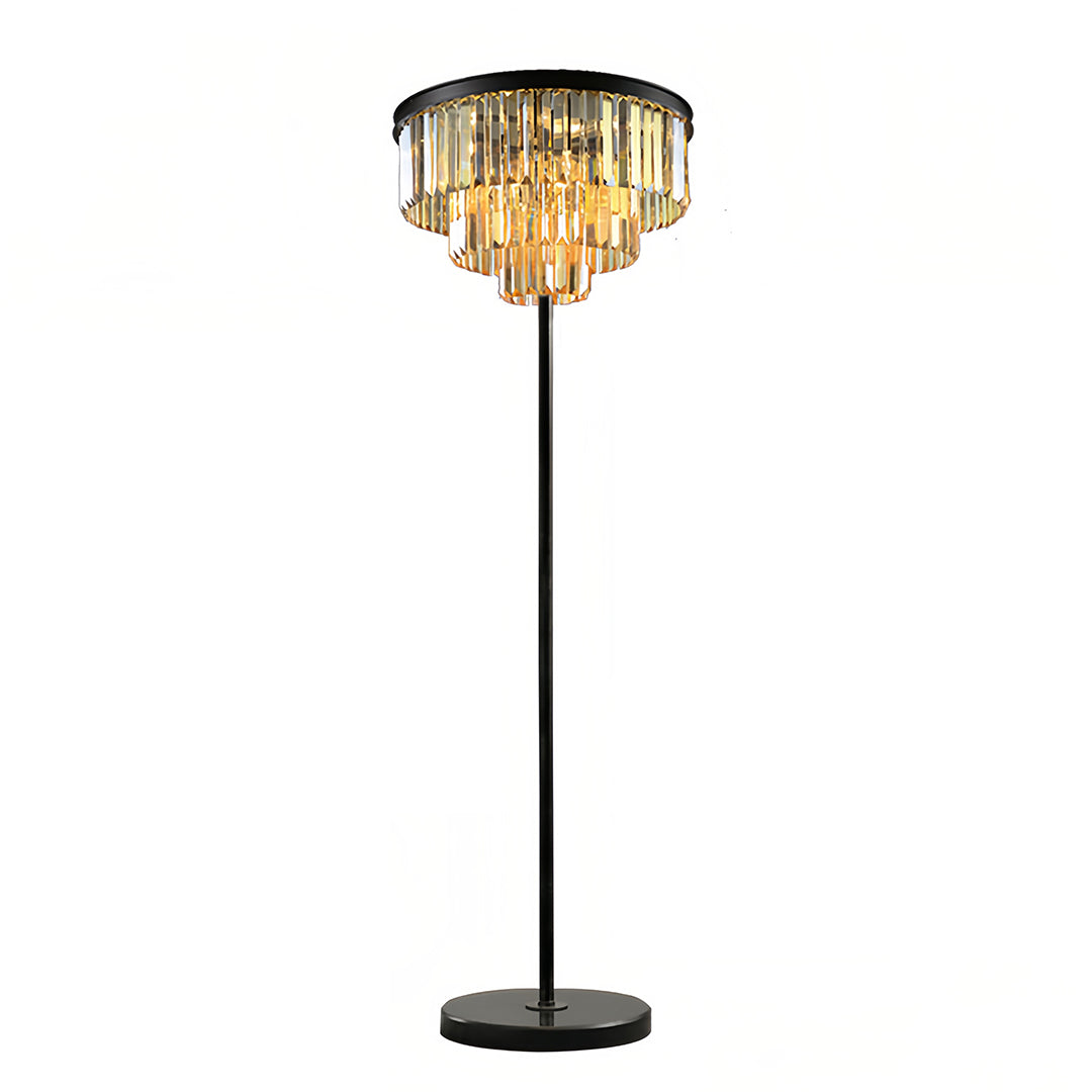 Luxury Floor Crystal Lamp with Handcrafted Shade – American Glamorous Design 8